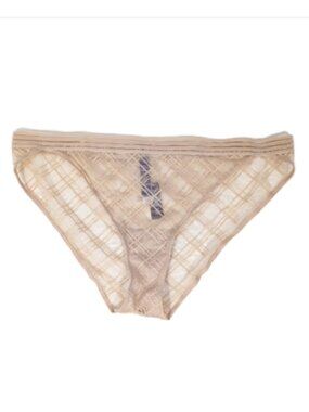 Adore Me Plus Size Bikini Panty 1X Women Underwear NEW Sheer mesh beige